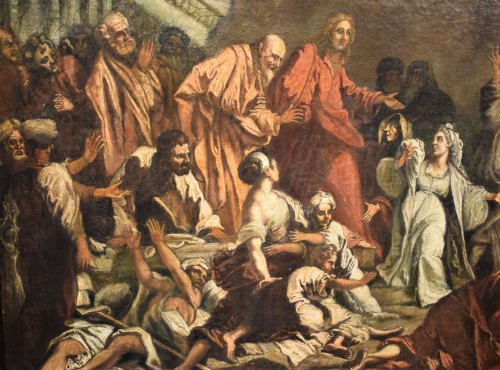 Louis XIV - The Resurrection of Lazarus, Venetian school ende of 17th 